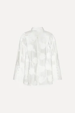 Tops-ROTATE Birger Christensen Flower Oversized Shirt White Bright White color