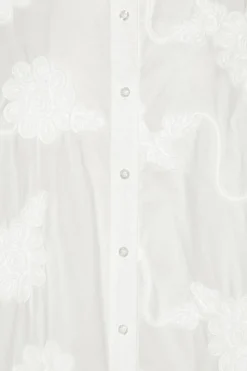 Tops-ROTATE Birger Christensen Flower Oversized Shirt White Bright White color