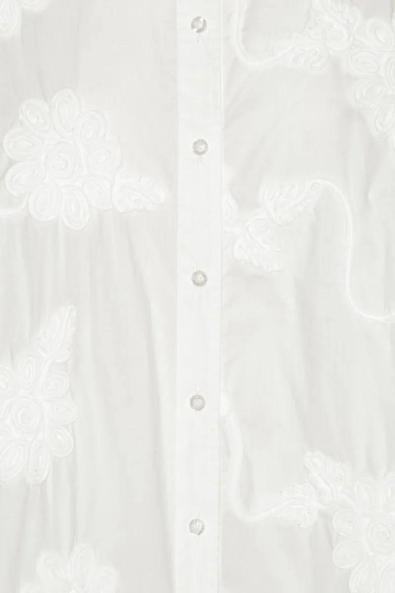 Tops-ROTATE Birger Christensen Flower Oversized Shirt White Bright White color