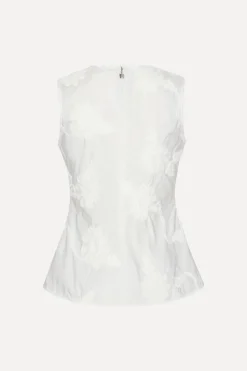 Tops-ROTATE Birger Christensen Flower Sleeveless Top Bright White Bright White color