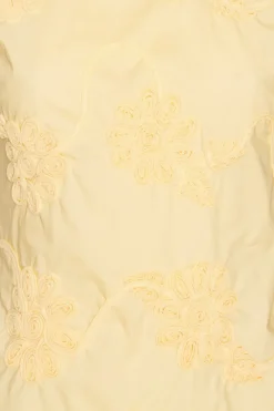 Tops-ROTATE Birger Christensen Flower Sleeveless Top Yellow Italian Straw color