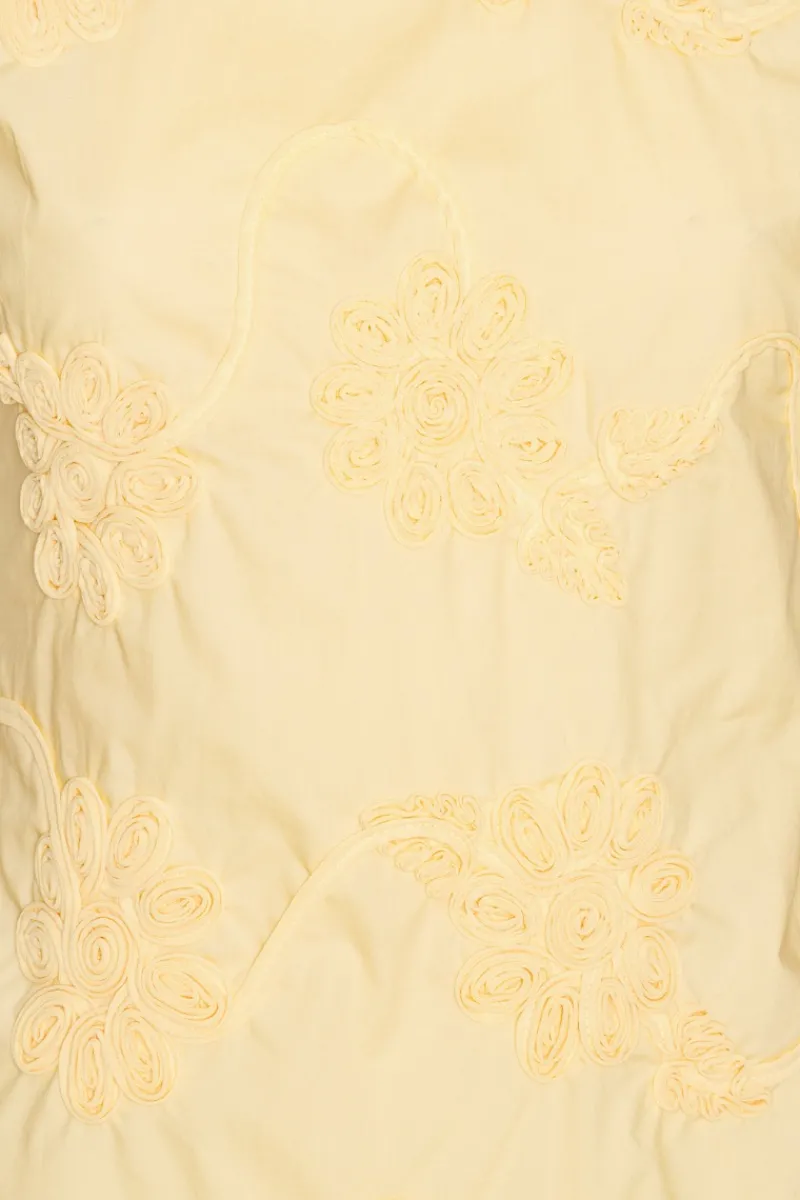 Tops-ROTATE Birger Christensen Flower Sleeveless Top Yellow Italian Straw color