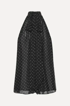 Tops-ROTATE Birger Christensen Halterneck Bow Top Black 1000 Black Comb. color