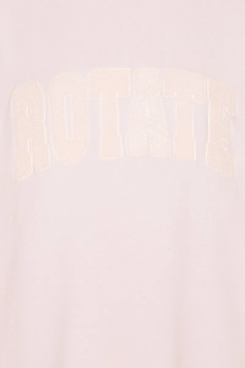 Tops-ROTATE Birger Christensen Heavy Crewneck Sweat Light Pink Orchid Ice color