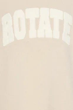 Tops-ROTATE Birger Christensen Heavy Sweat Crewneck Beige Cement color