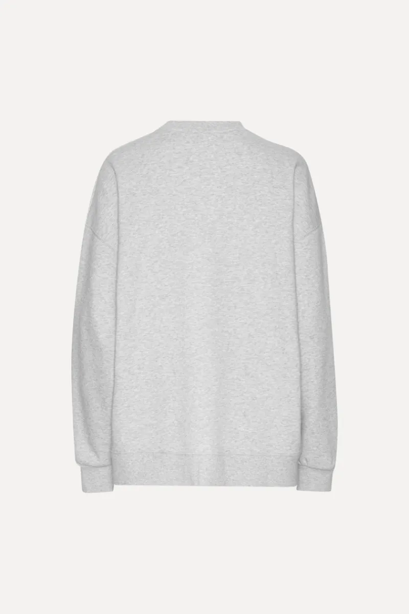 Tops-ROTATE Birger Christensen Heavy Sweat Crewneck Light Grey Light Grey Melange color