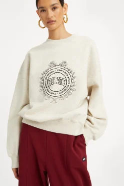 Tops-ROTATE Birger Christensen Heavy Sweat Crewneck White Melange White Melange color