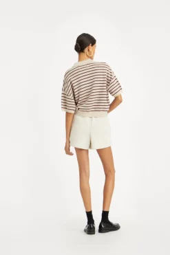 Skirts-ROTATE Birger Christensen Heavy Sweat Shorts White Melange White Melange color