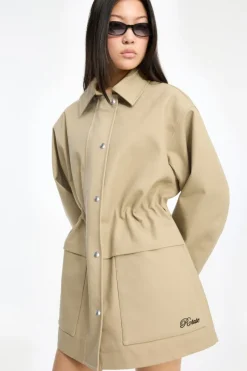 Outerwear-ROTATE Birger Christensen Heavy Twill Jacket Beige Cornstalk color
