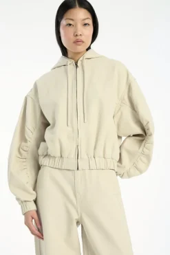 Outerwear-ROTATE Birger Christensen Heavy Woven Jacket Beige Oatmeal color