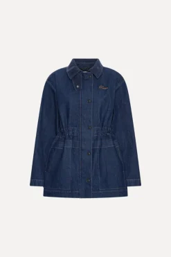 Outerwear-ROTATE Birger Christensen Heavy Woven Jacket Dark Blue SKY CAPTAIN color