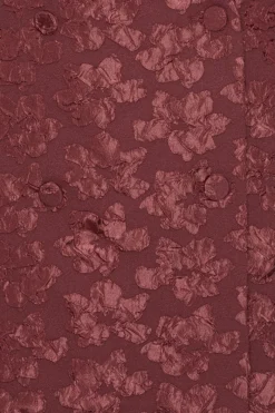 Mini Dresses|Dresses-ROTATE Birger Christensen Jacquard Blazer Dress Burgundy Zinfandelcolor