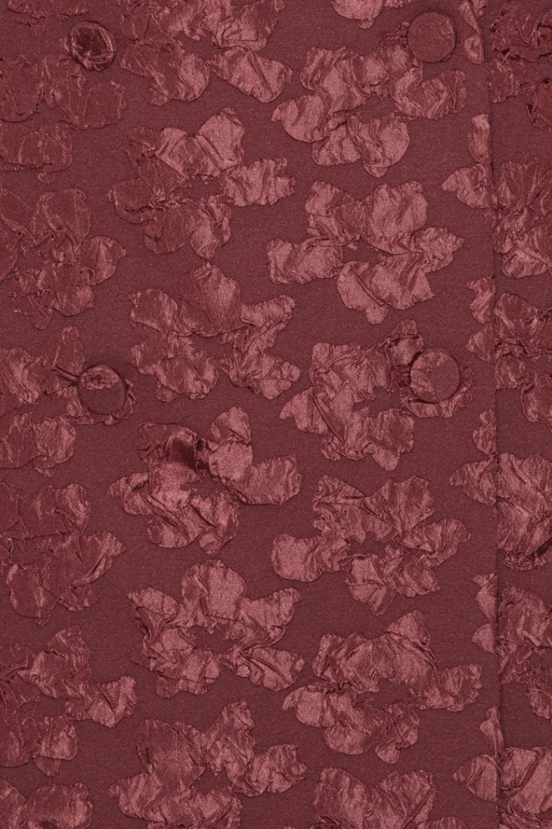 Mini Dresses|Dresses-ROTATE Birger Christensen Jacquard Blazer Dress Burgundy Zinfandelcolor