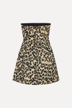 Mini Dresses|Tops-ROTATE Birger Christensen Jacquard Long Top Leopard Print Dijon Comb color