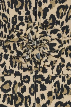 Mini Dresses|Tops-ROTATE Birger Christensen Jacquard Long Top Leopard Print Dijon Comb color