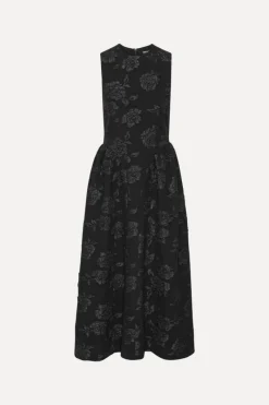 Midi Dresses|Dresses-ROTATE Birger Christensen Jacquard Midi Dress Black Black color