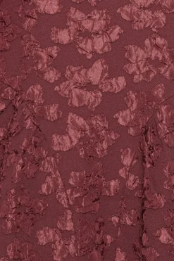 Midi Dresses|Dresses-ROTATE Birger Christensen Jacquard Midi Dress Burgundy Zinfandelcolor