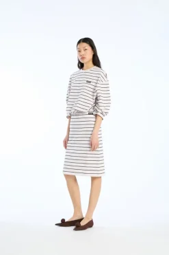 Skirts-ROTATE Birger Christensen Jersey Midi Skirt Light Pink Orchid Ice Comb. color