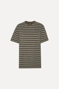 Tops-ROTATE Birger Christensen Jersey Oversized T-shirt Army Green Tarmac color