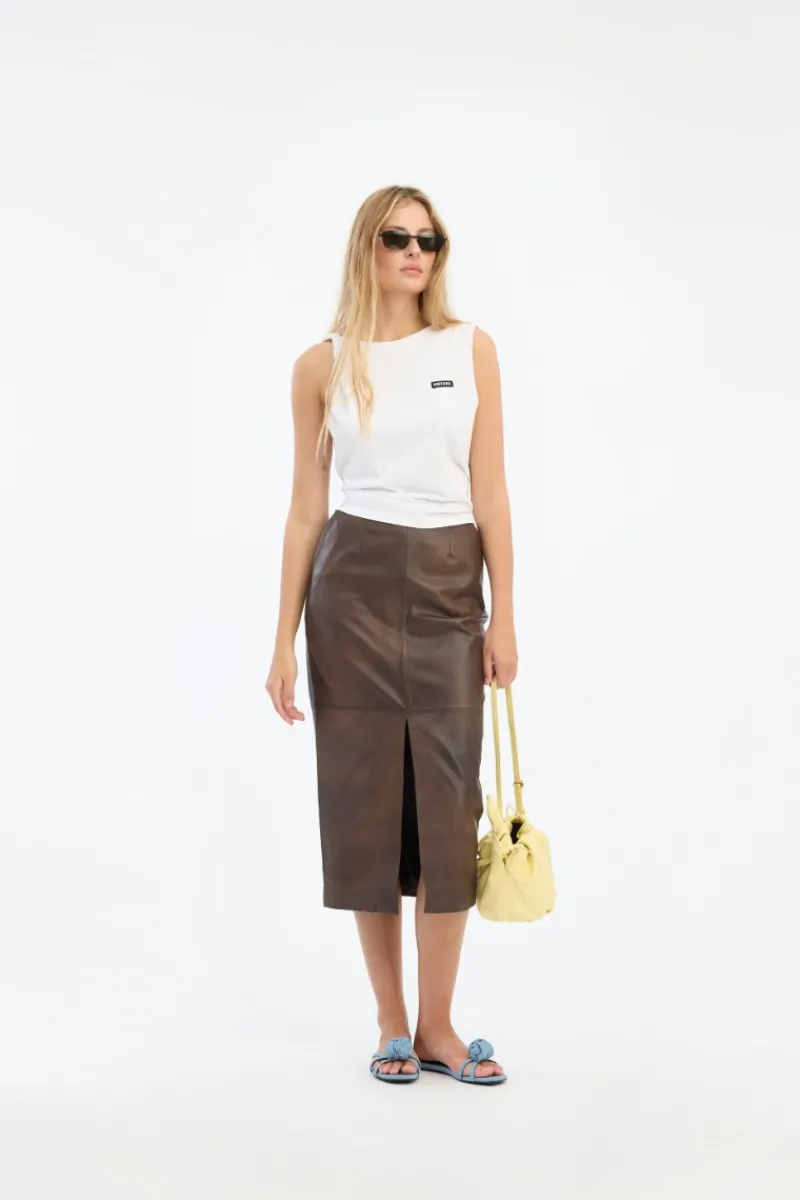 Tops-ROTATE Birger Christensen Jersey Tank Top Bright White Bright White color