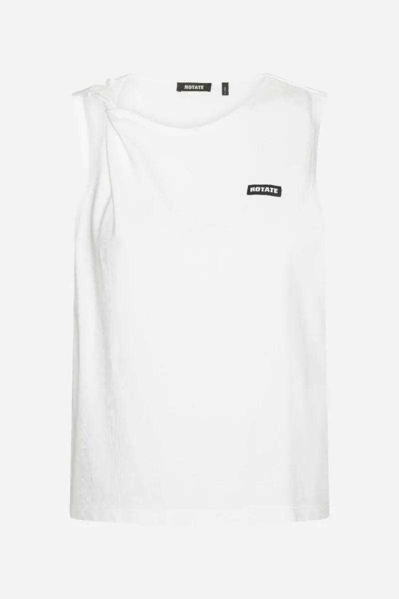 Tops-ROTATE Birger Christensen Jersey Tank Top Bright White Bright White color