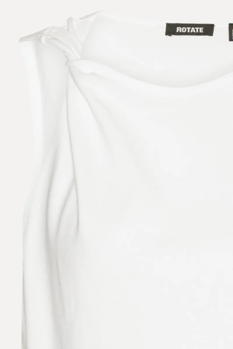 Tops-ROTATE Birger Christensen Jersey Tank Top Bright White Bright White color