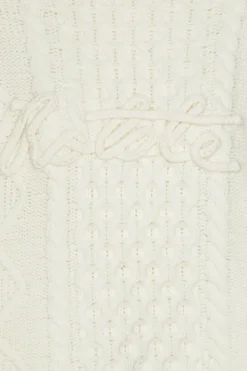 Knitwear-ROTATE Birger Christensen Knit Cable Crewneck White Egret color