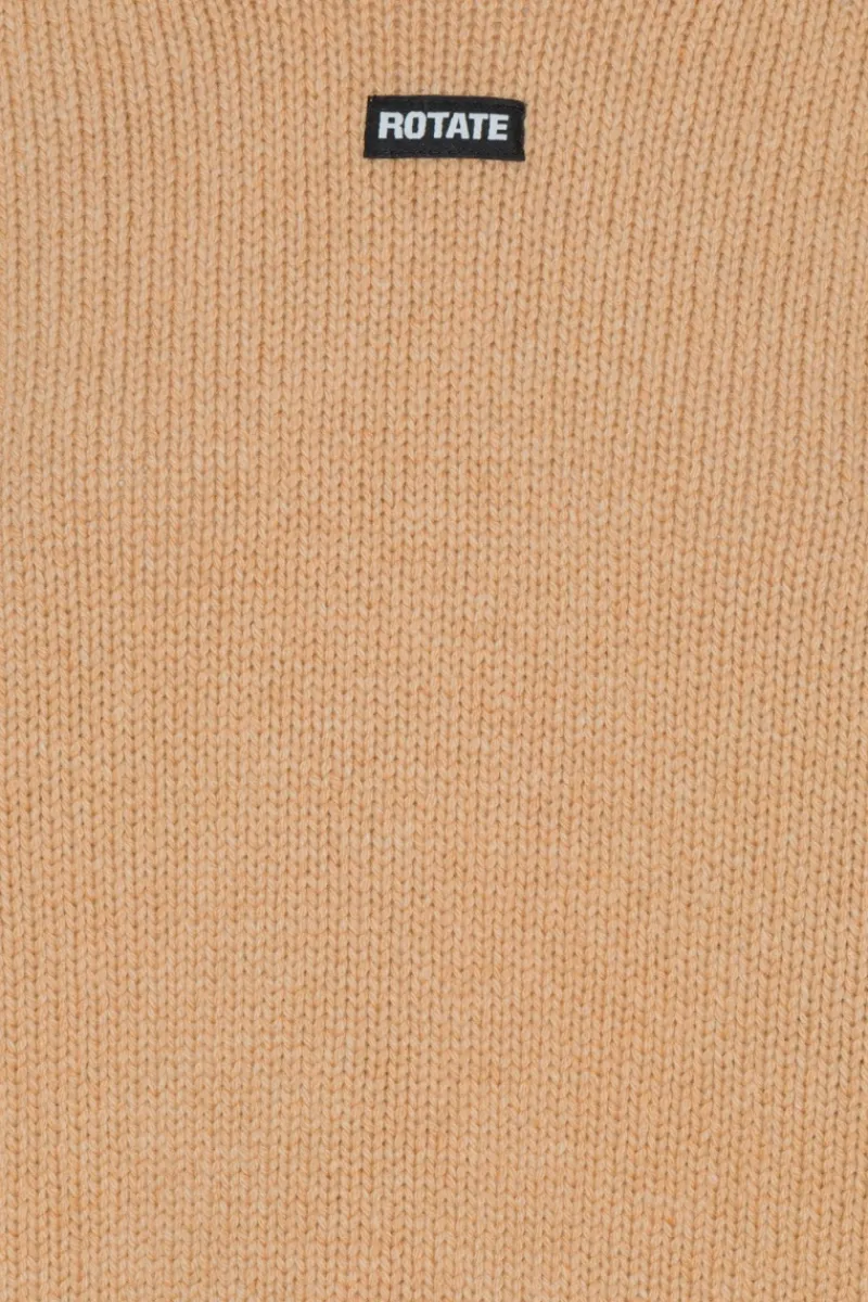 Knitwear|Tops-ROTATE Birger Christensen Knit Lacing Jumper Beige Nougat color