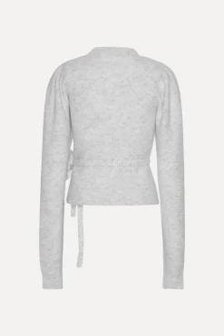 Knitwear|Tops-ROTATE Birger Christensen Knit Puff Crewneck Light Grey Snow White color