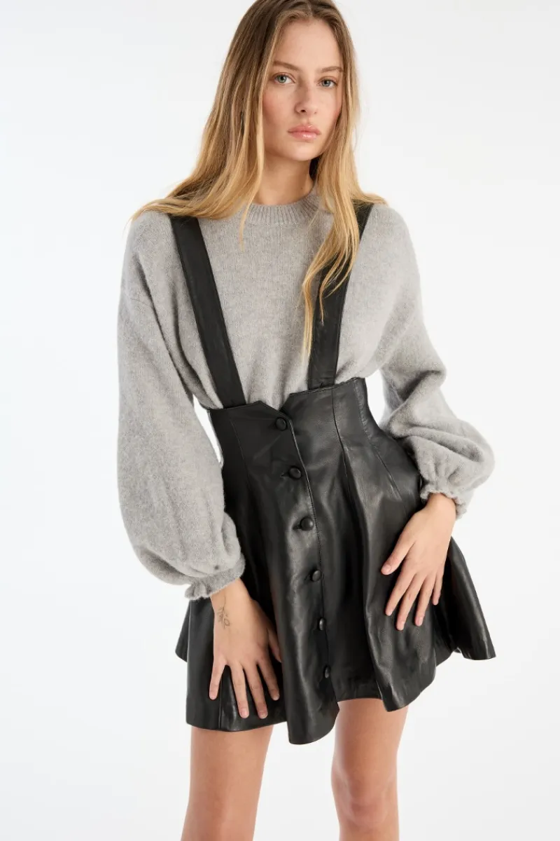 Knitwear|Tops-ROTATE Birger Christensen Knit Wide Sleeve Jumper Light Grey Alloy (Light Gray) color