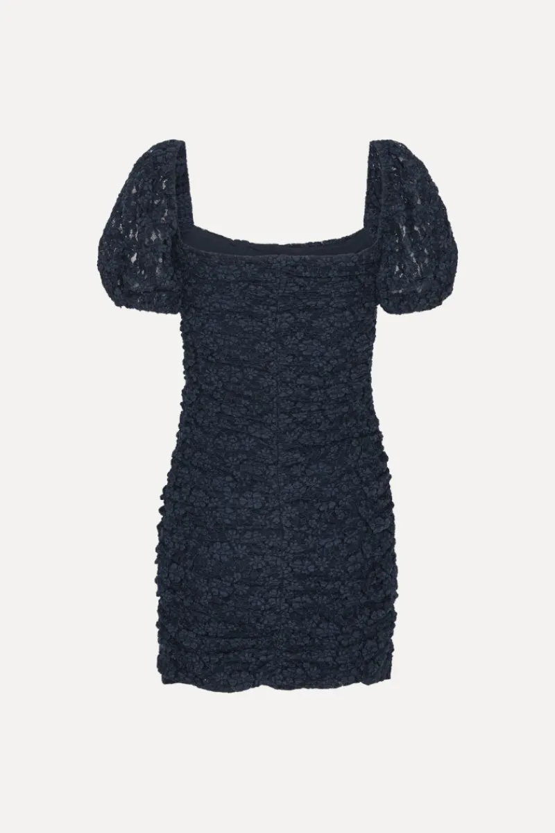 Dresses-ROTATE Birger Christensen Lace Mini Dress Dark Blue Navy Blazer color