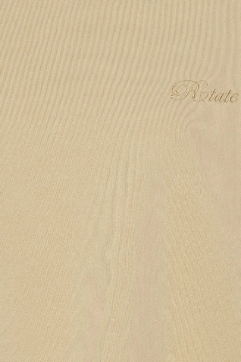 Tops-ROTATE Birger Christensen Lacing Crewneck Beige Cornstalk color