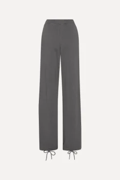 Pants-ROTATE Birger Christensen Lacing Sweatpants Dark Grey Gray Pinstripe color