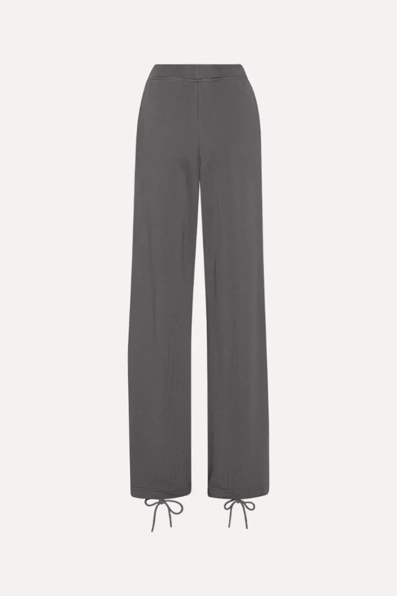 Pants-ROTATE Birger Christensen Lacing Sweatpants Dark Grey Gray Pinstripe color