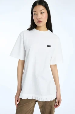 Tops-ROTATE Birger Christensen Large T-shirt W/ Ruffle Bright White Bright White color