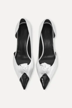 Shoes-ROTATE Birger Christensen Leather Knot Pump Bright White Bright White Comb. color