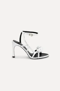 Shoes-ROTATE Birger Christensen Leather Knot Sandal Bright White Bright White color