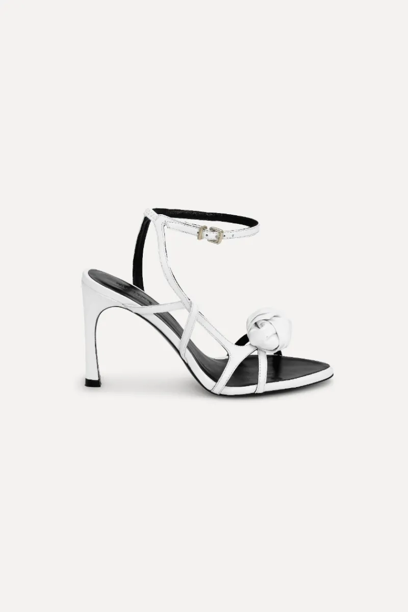 Shoes-ROTATE Birger Christensen Leather Knot Sandal Bright White Bright White color