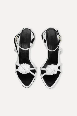 Shoes-ROTATE Birger Christensen Leather Knot Sandal Bright White Bright White color