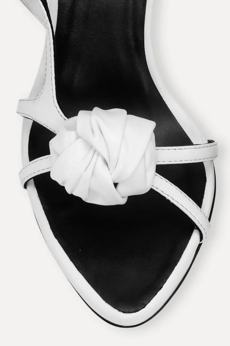 Shoes-ROTATE Birger Christensen Leather Knot Sandal Bright White Bright White color