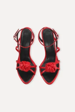 Shoes-ROTATE Birger Christensen Leather Knot Sandal Red Barbados Cherry color