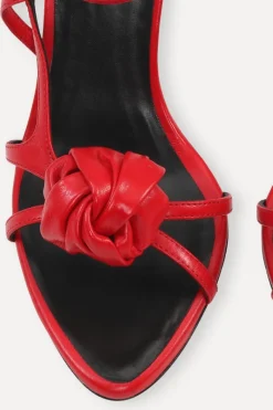 Shoes-ROTATE Birger Christensen Leather Knot Sandal Red Barbados Cherry color