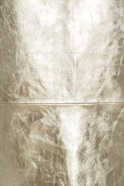 Skirts-ROTATE Birger Christensen Leather Midi Pencil Skirt Gold Gold color