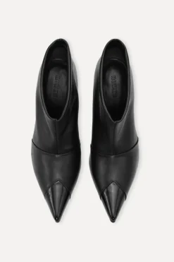 Shoes-ROTATE Birger Christensen Leather Pointed Toe Boot Black Black color