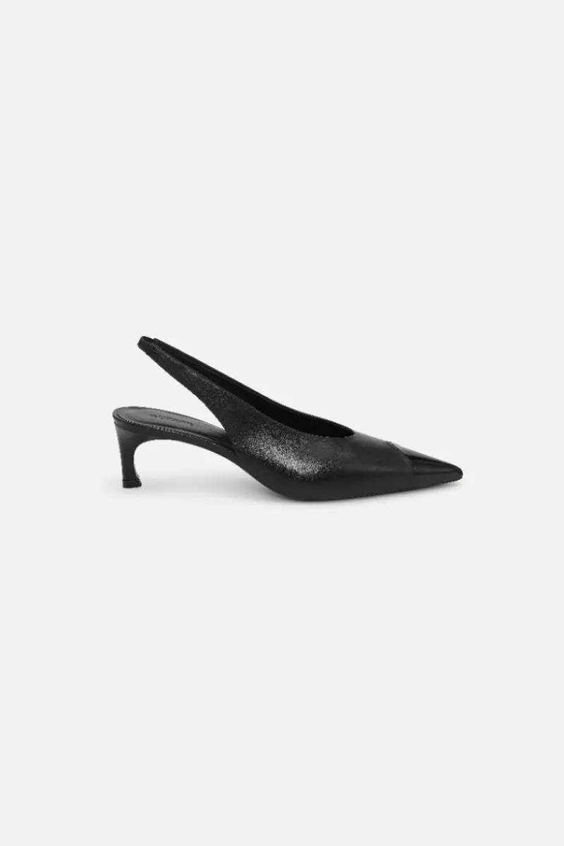 Shoes-ROTATE Birger Christensen Leather Slingback Pump Black Black color