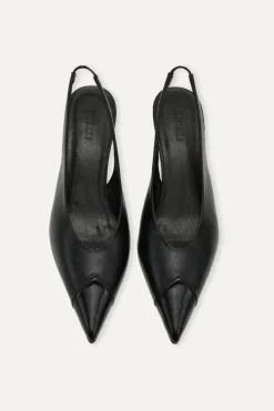 Shoes-ROTATE Birger Christensen Leather Slingback Pump Black Black color