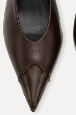 Shoes-ROTATE Birger Christensen Leather Slingback Pump Chocolate Brown Chocolate Brown color