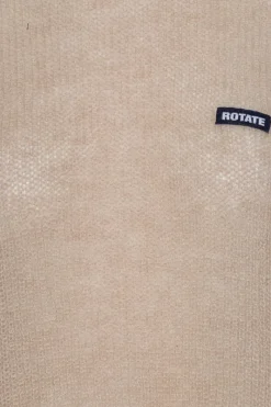 Knitwear-ROTATE Birger Christensen Light Knit Logo Sweater Beige Nougat color