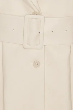 Outerwear-ROTATE Birger Christensen Linen Suiting Blazer Cream Pumice Stone color