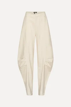 Pants-ROTATE Birger Christensen Linen Suiting Pants Cream Pumice Stone color